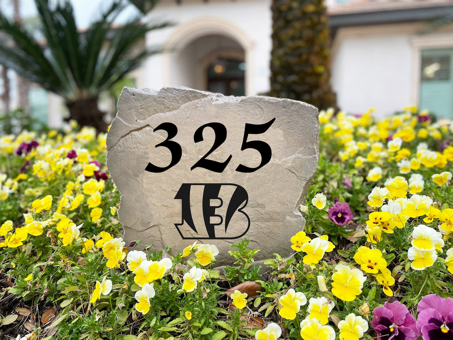 Cincinnati Bengals Design-A-Stone Landscape Art Address Stone