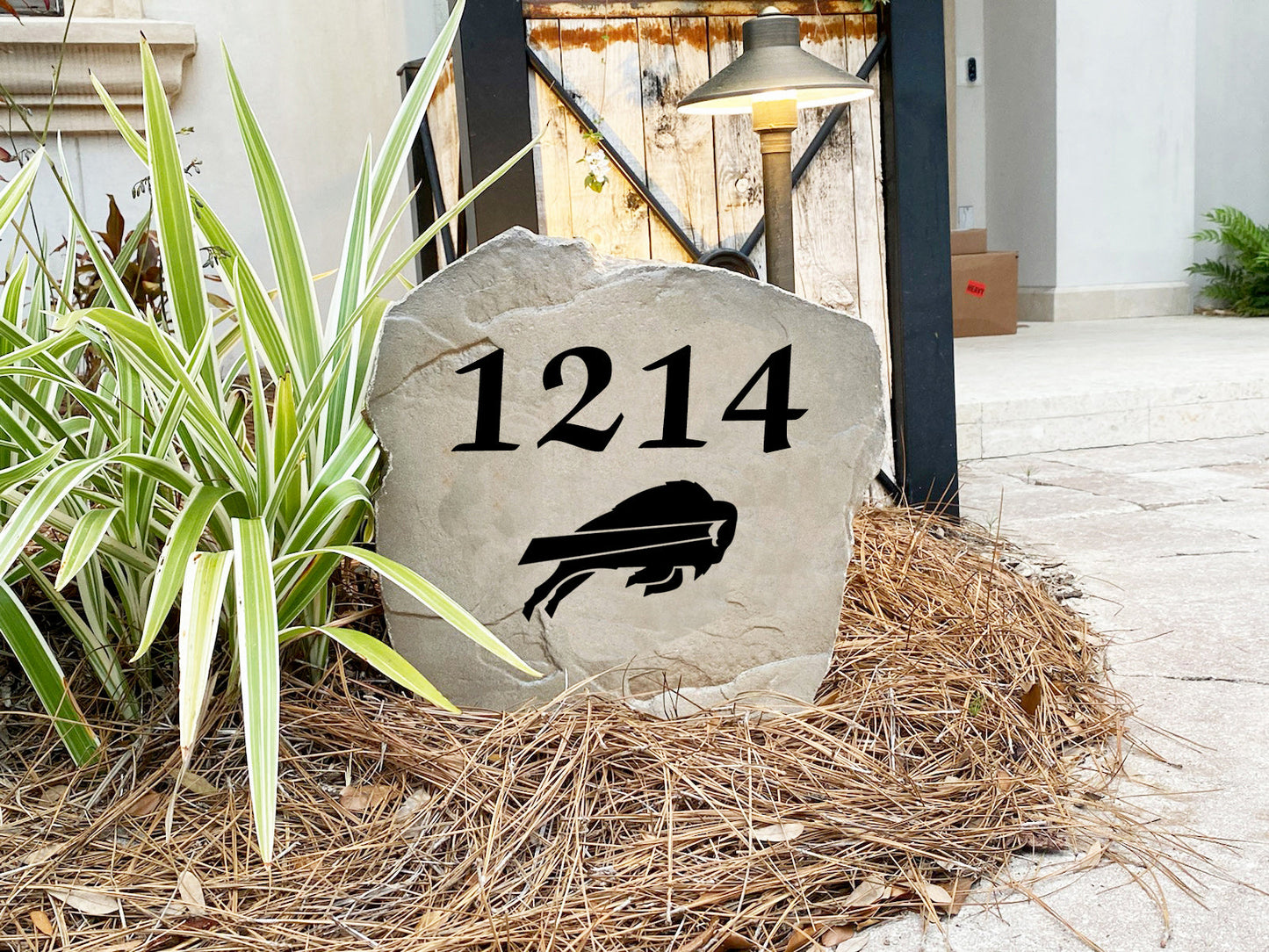 Buffalo Bills Design-A-Stone Landscape Art Address Stone