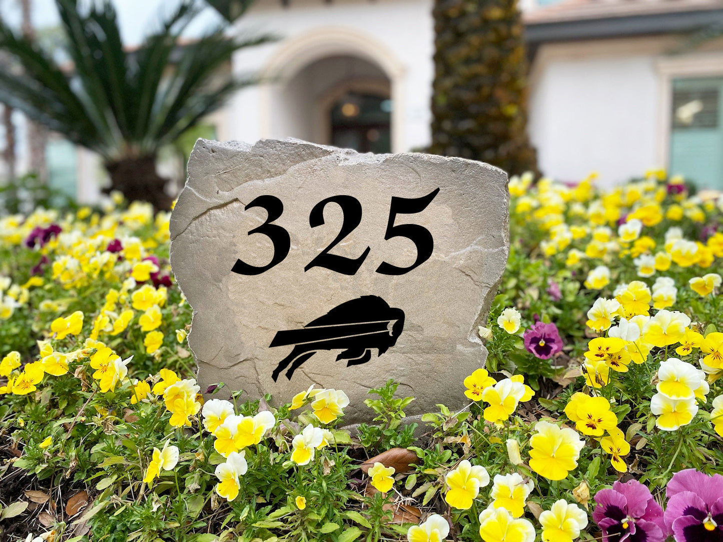 Buffalo Bills Design-A-Stone Landscape Art Address Stone