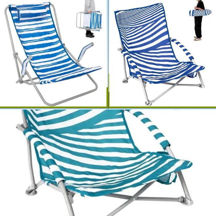 Ultra-Light Adjustable Reclining Beach Mat Chair - Portable and Comfortable Lounge
