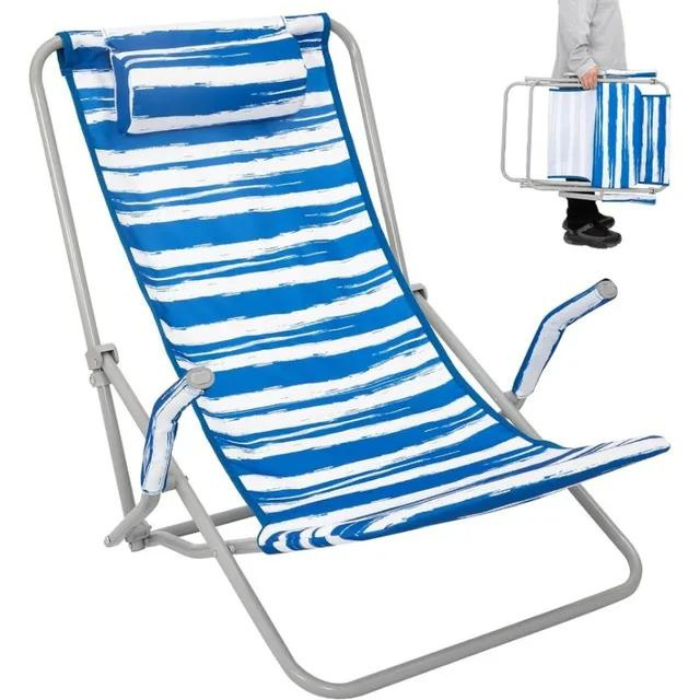 Ultra-Light Adjustable Reclining Beach Mat Chair - Portable and Comfortable Lounge