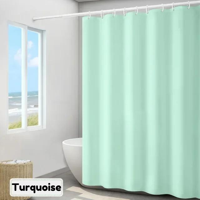 Premium Dacron Shower Curtains Thick, Solid Color with Hooks - Perfect for Hotel Bathroom Elegance