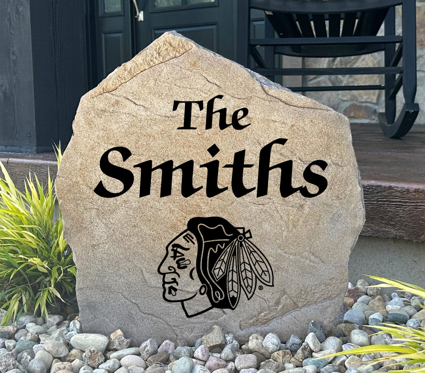 Chicago Blackhawks Design-A-Stone Landscape Art Family Name