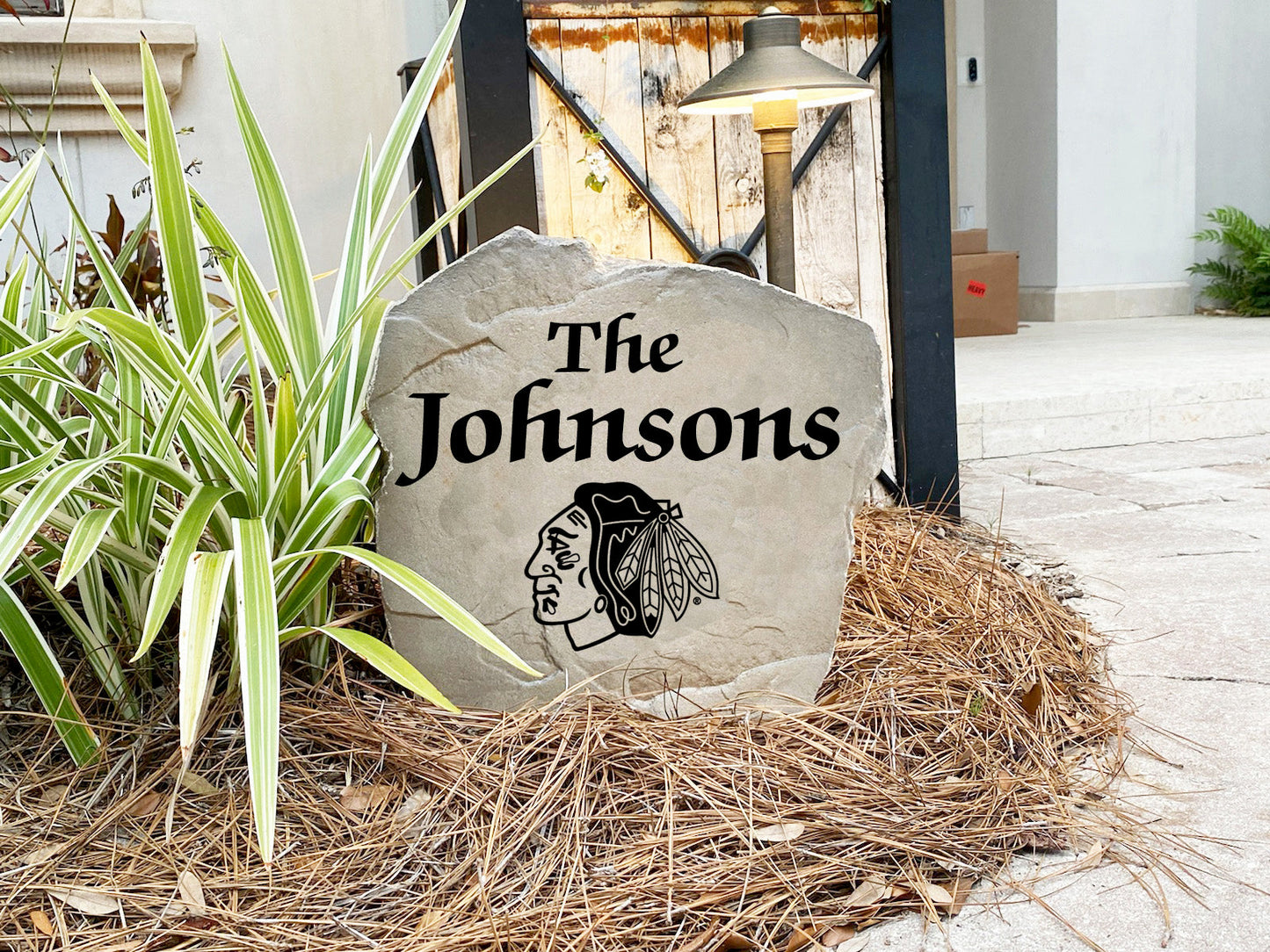 Chicago Blackhawks Design-A-Stone Landscape Art Family Name