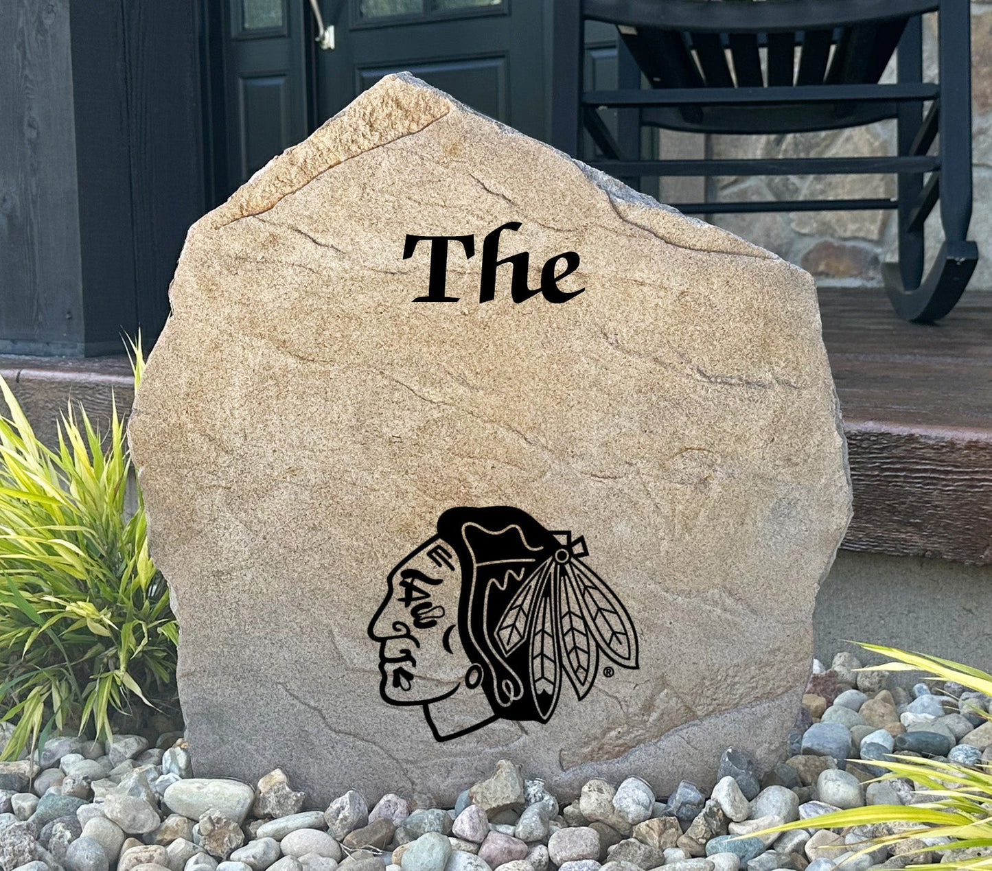 Chicago Blackhawks Design-A-Stone Landscape Art Family Name