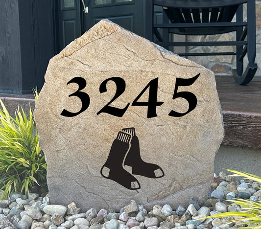 Boston Red Sox Design-A-Stone Landscape Art Address Stone