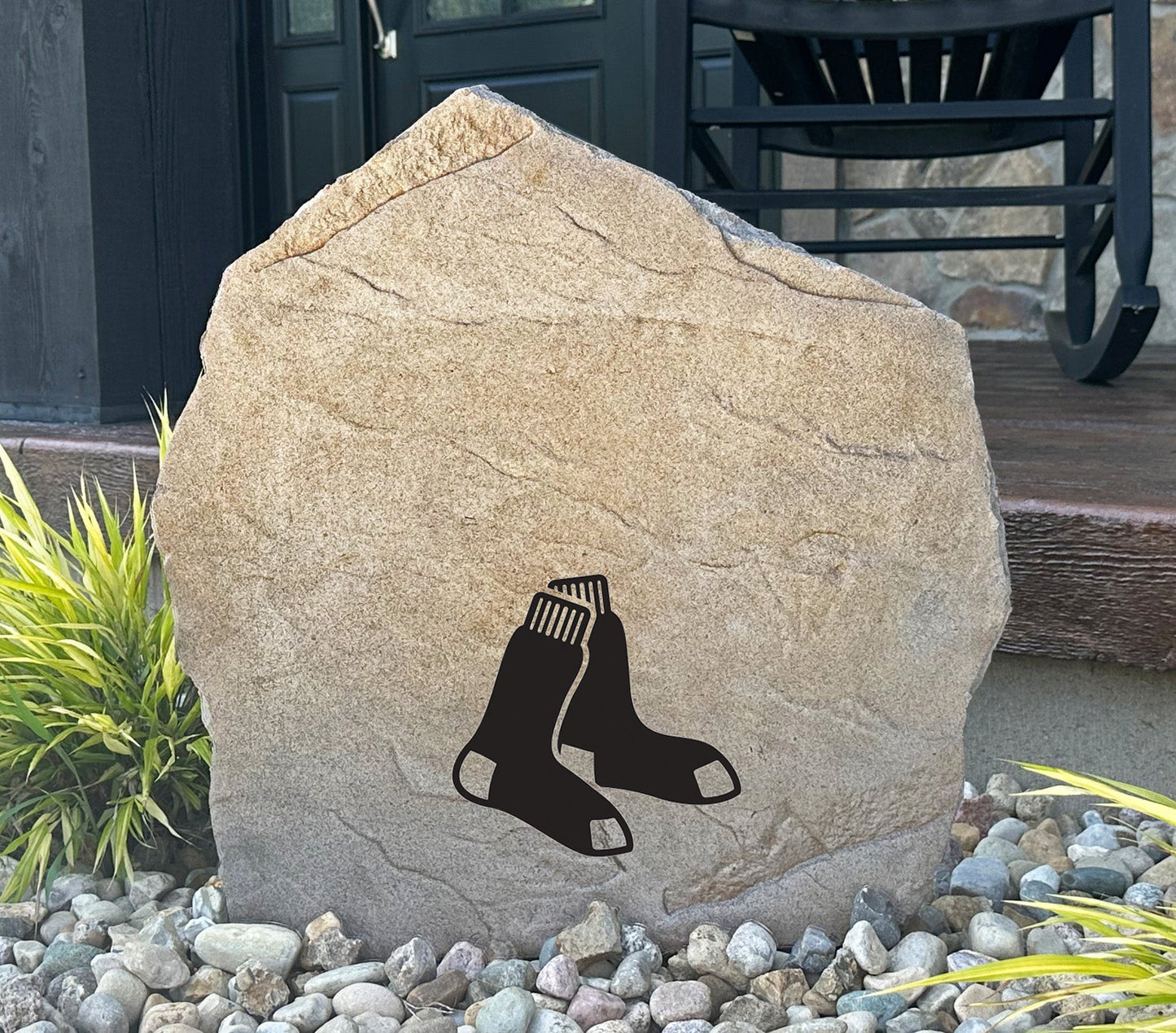 Boston Red Sox Design-A-Stone Landscape Art Address Stone