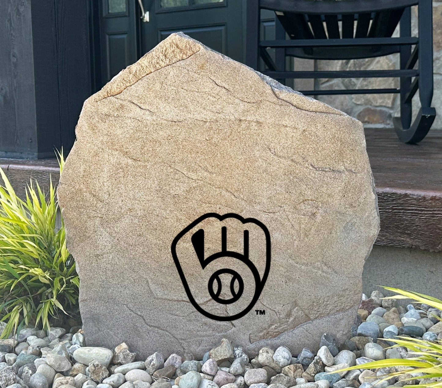 Milwaukee Brewers Design-A-Stone Landscape Art Address Stone