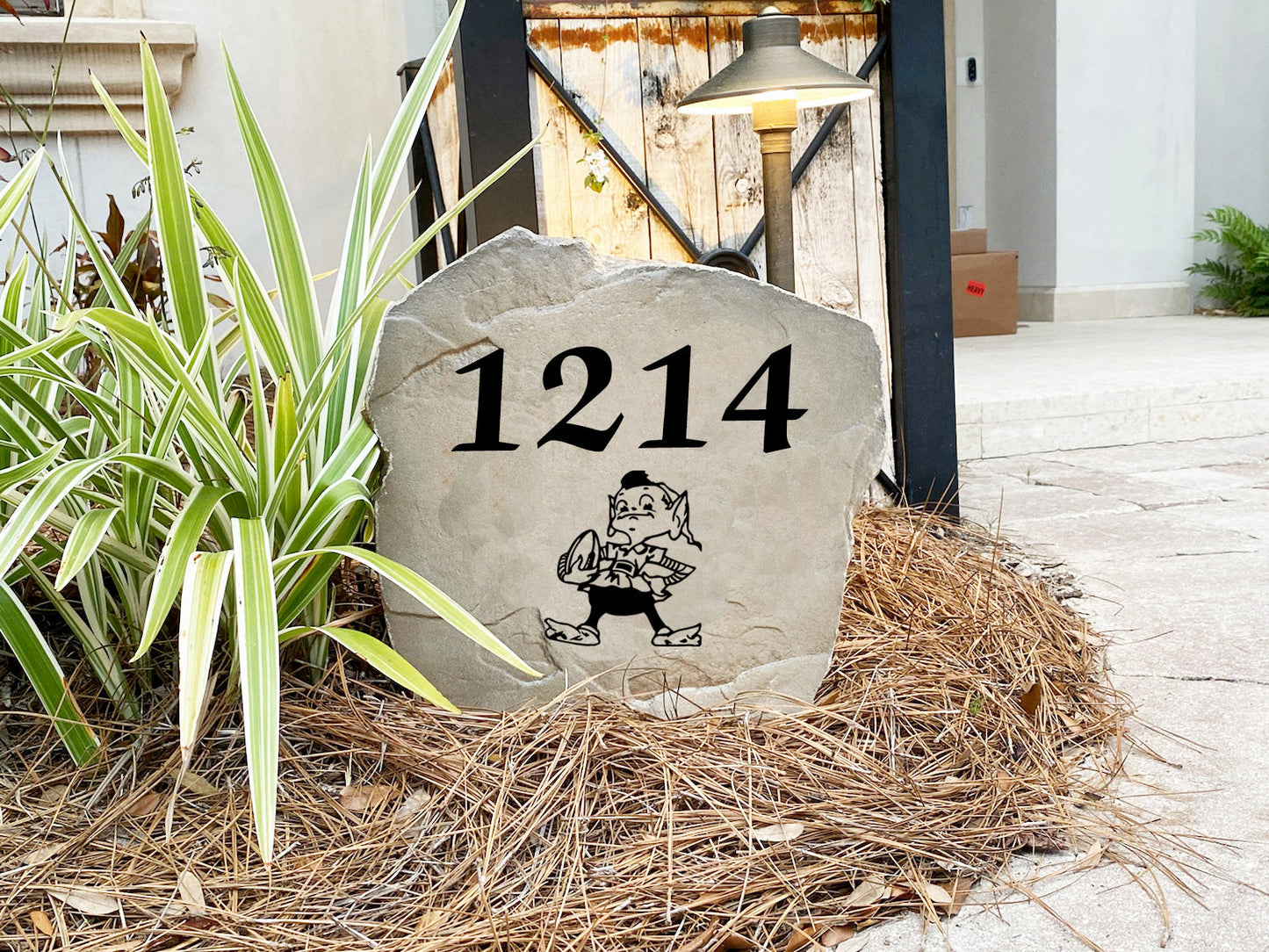 Cleveland Browns Design-A-Stone Landscape Art Address Stone