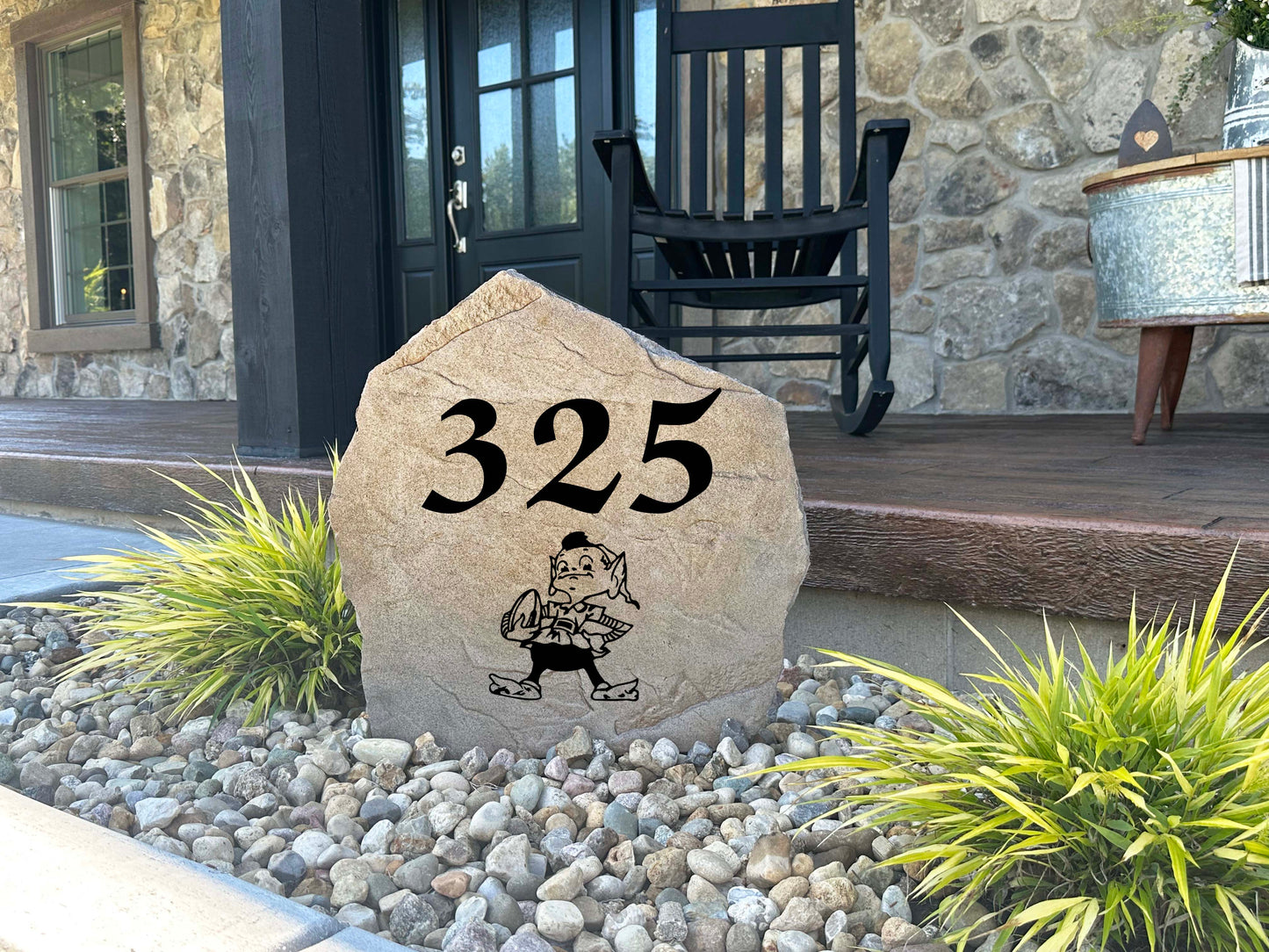 Cleveland Browns Design-A-Stone Landscape Art Address Stone