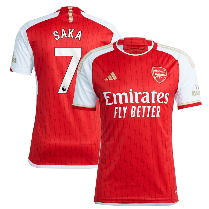 Bukayo Saka Arsenal Shirt 2023/24 Home Player Jersey - Red