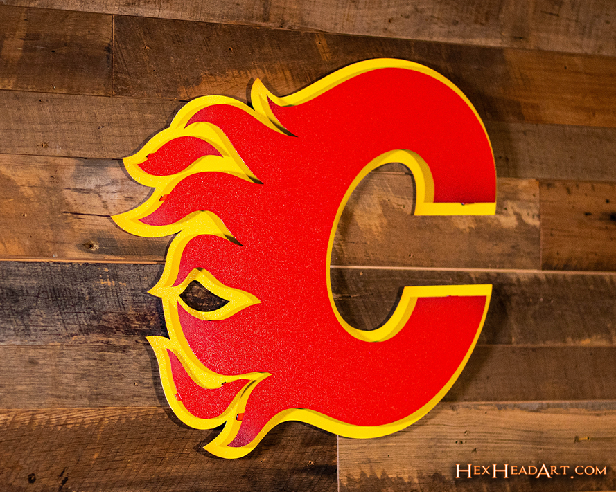 Calgary Flames NHL 3D Vintage Metal Wall Art