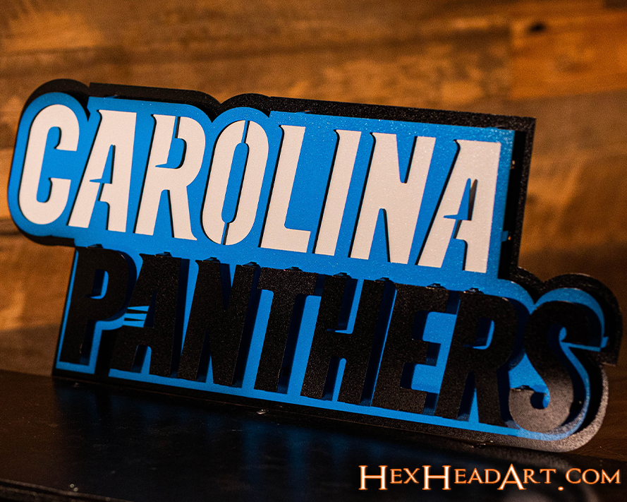 Carolina Panthers Namemark 3D Vintage Metal Wall Art