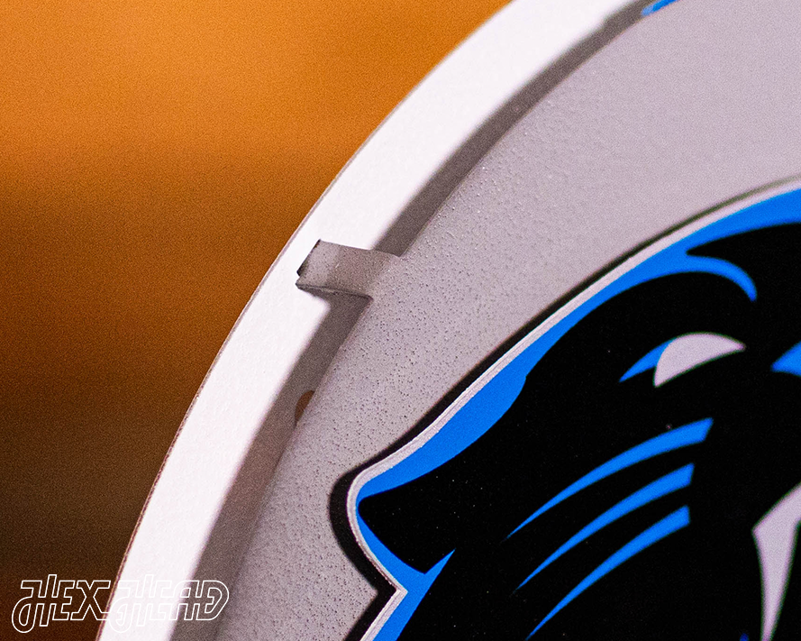 BLITZ Collection - 8 Layer Carolina Panthers Helmet 3D Vintage Metal Wall Art