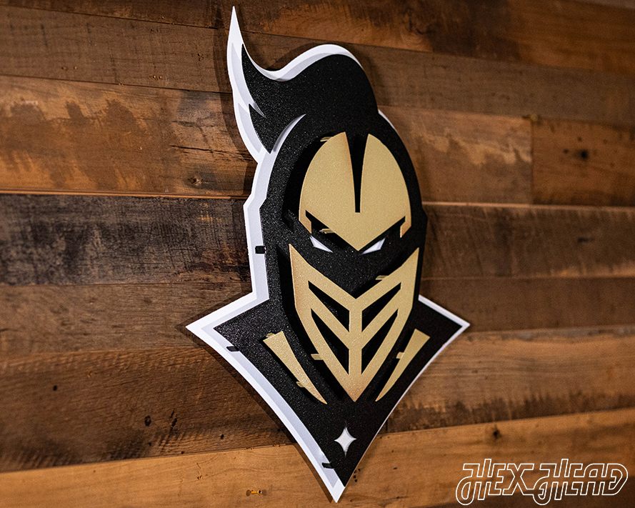 Central Florida Knights Mascot 3D Vintage Metal Wall Art