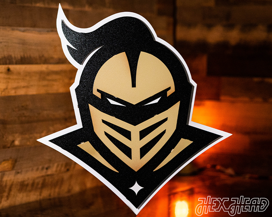 Central Florida Knights Mascot 3D Vintage Metal Wall Art