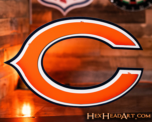 Chicago Bears "C" 3D Vintage Metal Wall Art