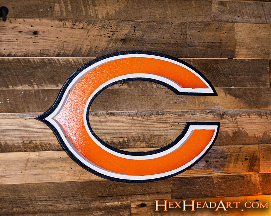 Chicago Bears "C" 3D Vintage Metal Wall Art