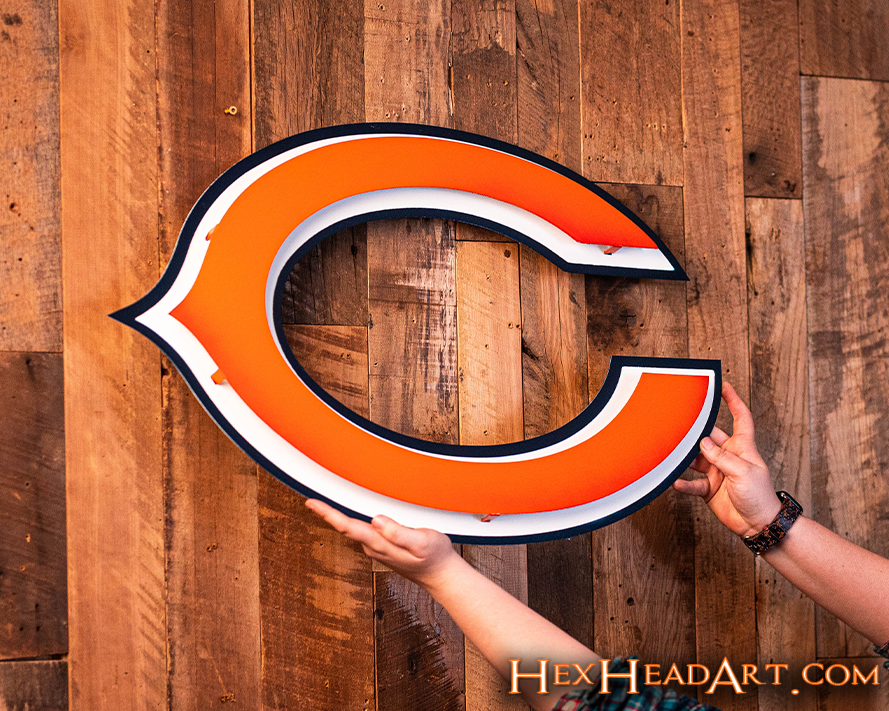 Chicago Bears "C" 3D Vintage Metal Wall Art