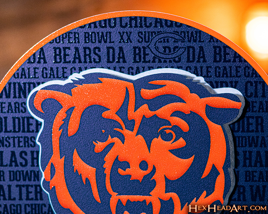 Chicago Bears CRAFT SERIES 3D Embossed Metal Wall Art