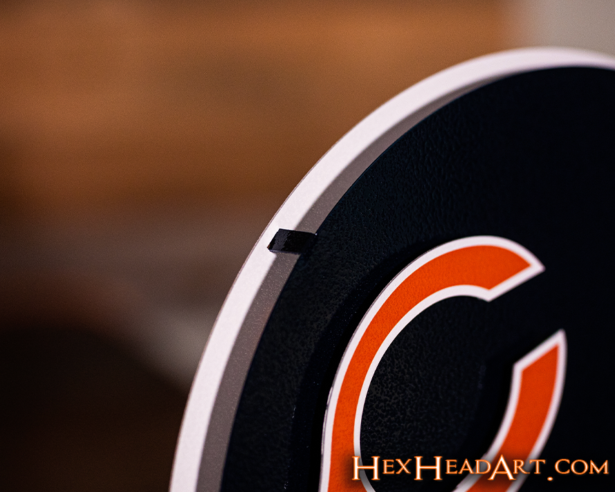 BLITZ Collection - 8 Layer Chicago Bears Helmet 3D Vintage Metal Wall Art