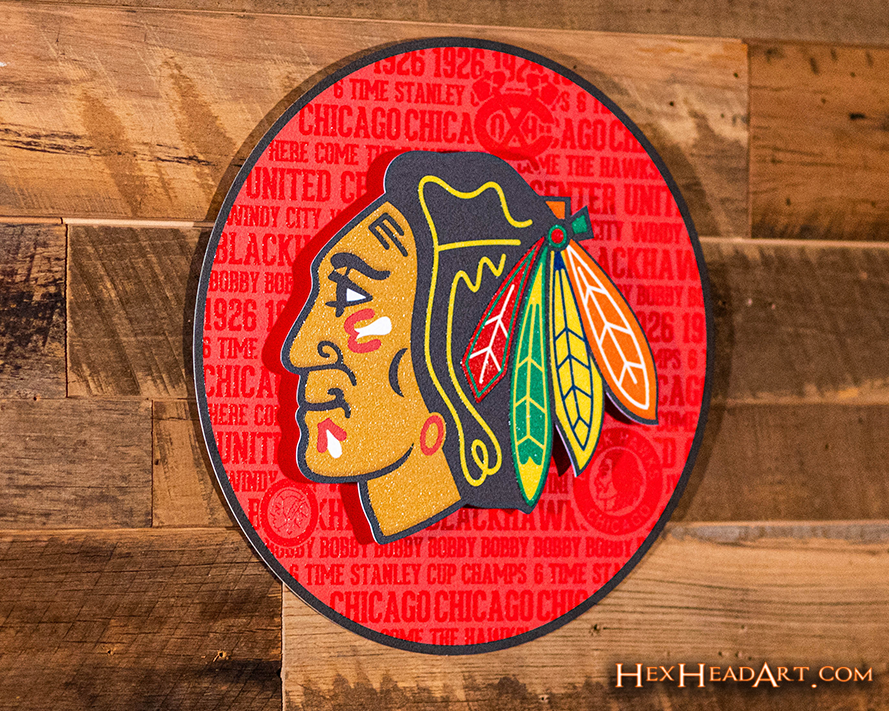 Chicago Blackhawks CRAFT SERIES 3D Embossed Metal Wall Art