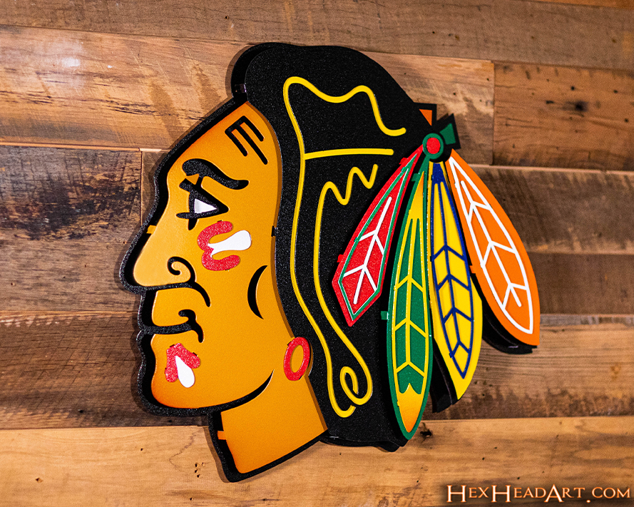 Chicago Blackhawks 3D Vintage Metal Wall Art