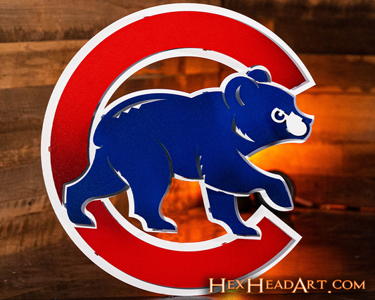 Chicago Cubs "Walking Cub" Logo 3D Metal Wall Art