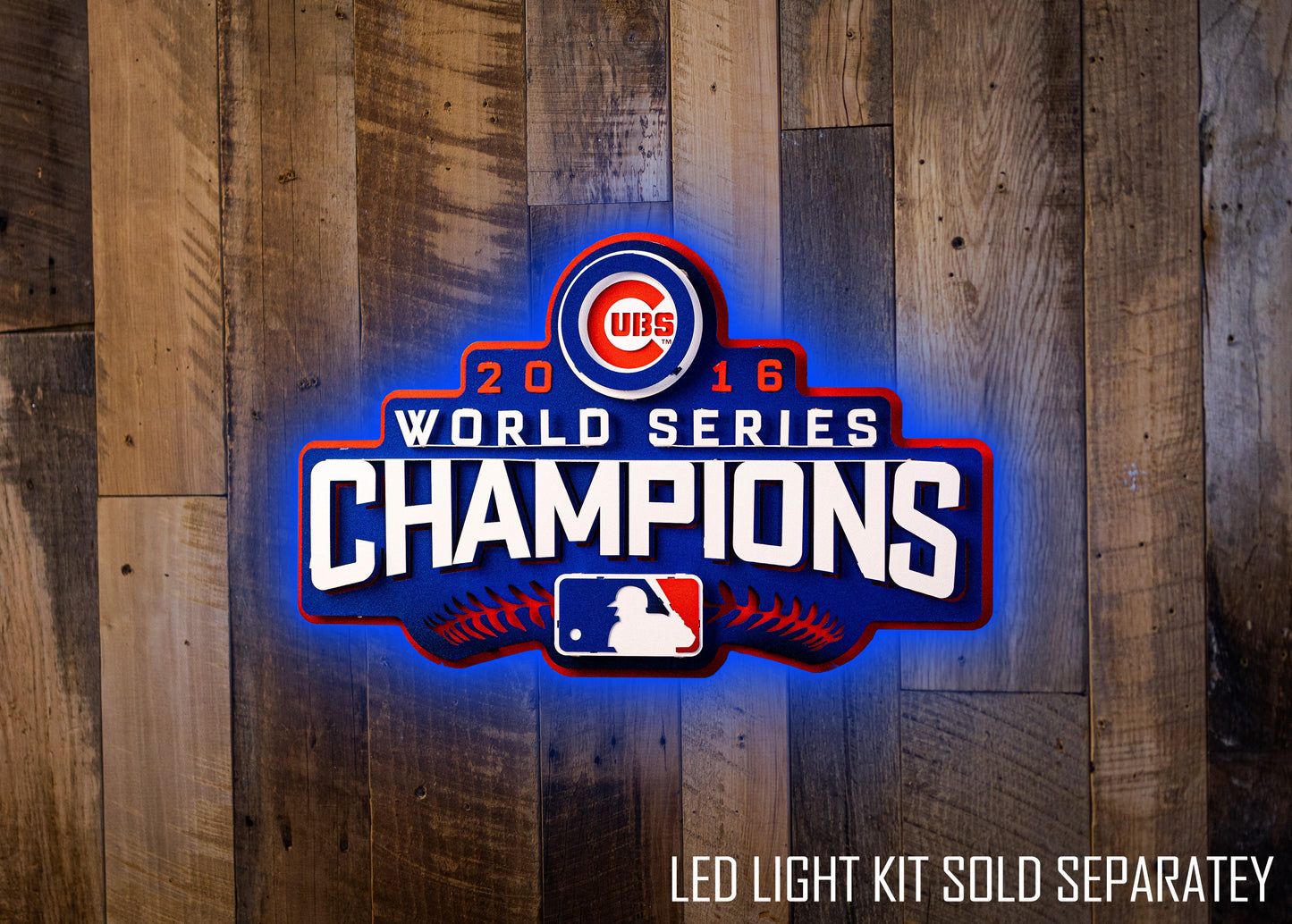 Chicago Cubs World Series Champions 2016 3D Metal Wall Art