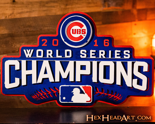 Chicago Cubs World Series Champions 2016 3D Metal Wall Art