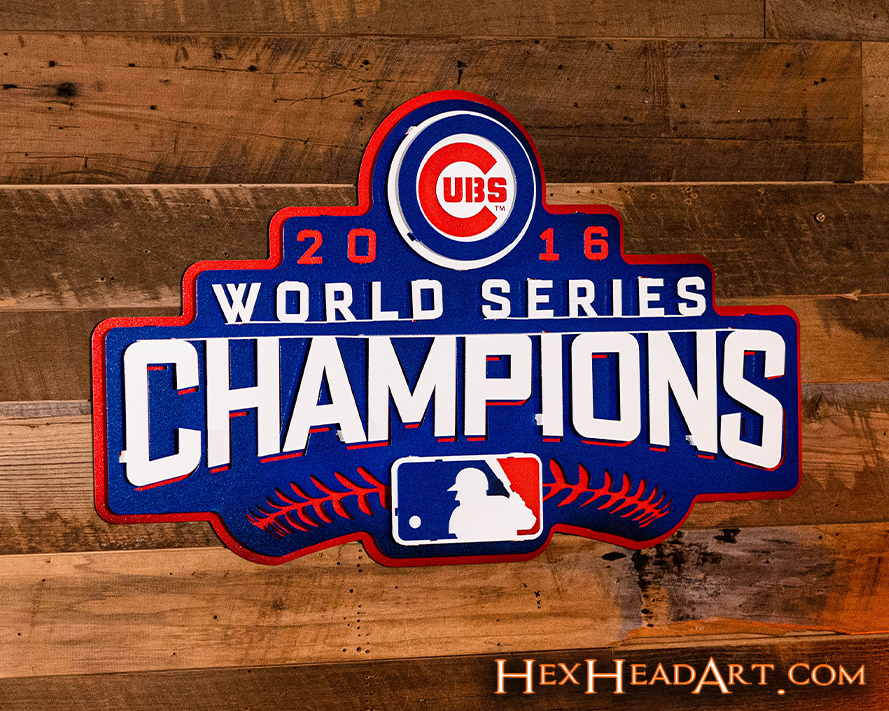 Chicago Cubs World Series Champions 2016 3D Metal Wall Art