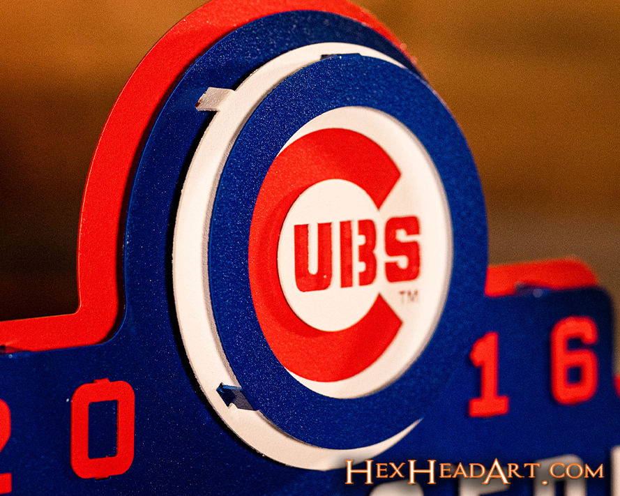 Chicago Cubs World Series Champions 2016 3D Metal Wall Art