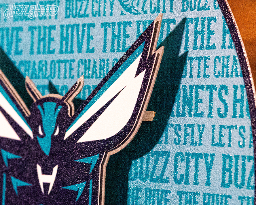 Charlotte Hornets CRAFT SERIES 3D Embossed Metal Wall Art