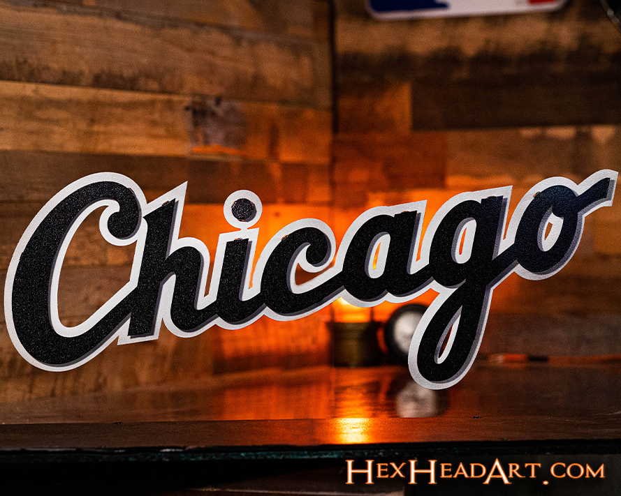 Chicago White Sox Chicago Logo 3D Metal Wall Art