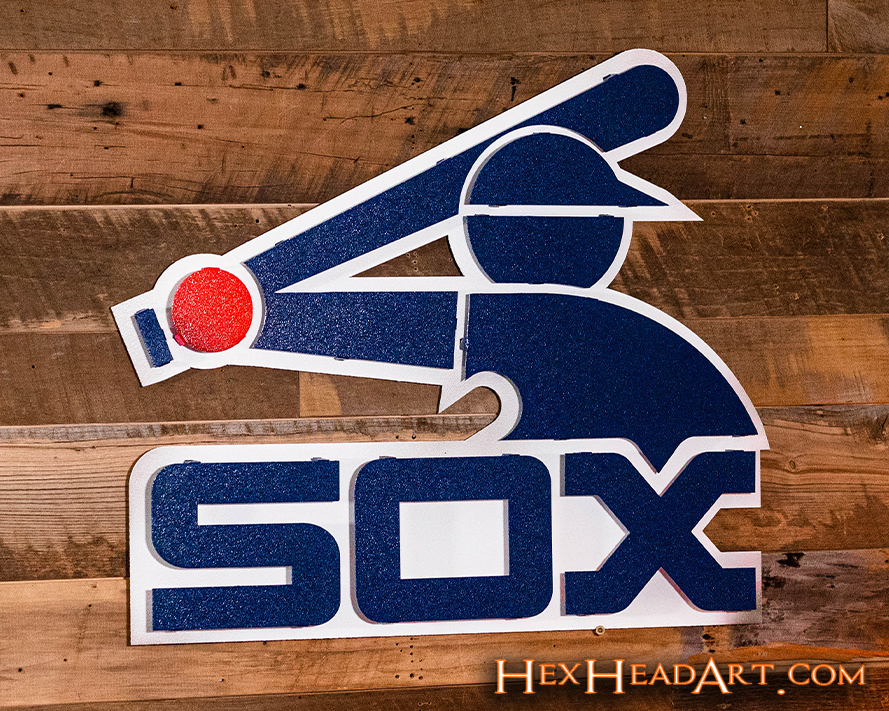 Chicago White Sox Retro Batter Logo 3D Metal Wall Art