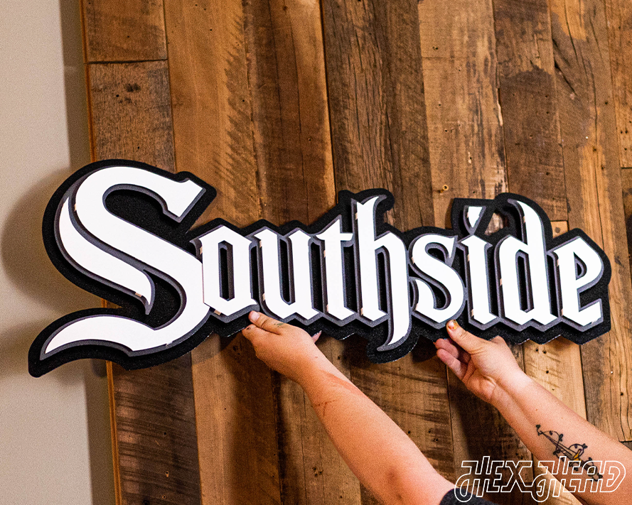 Chicago White Sox "SOUTHSIDE" Logo 3D Metal Wall Art