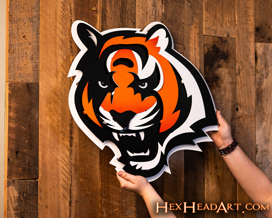 Cincinnati Bengals "Tiger Mascot" 3D Vintage Metal Wall Art