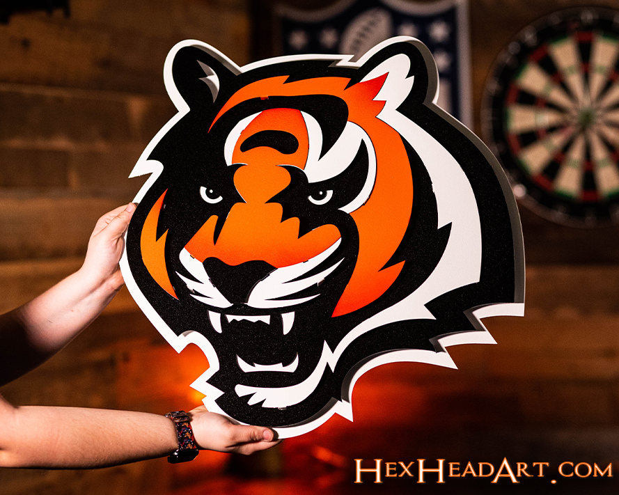 Cincinnati Bengals "Tiger Mascot" 3D Vintage Metal Wall Art