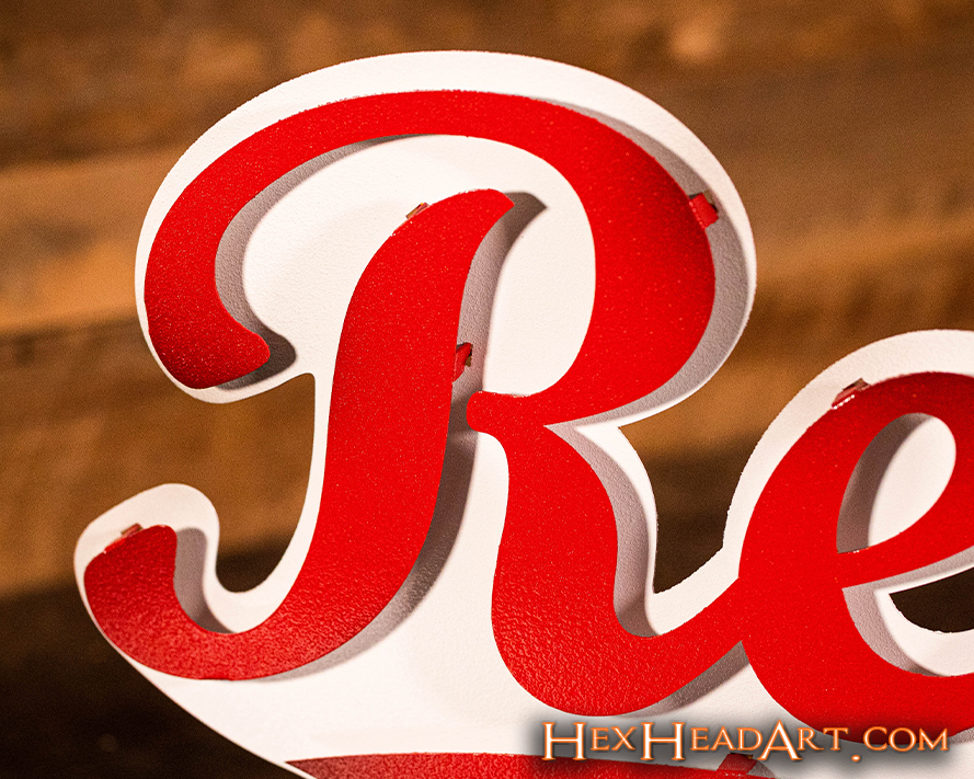 Cincinnati Script "REDS" Vintage Metal Wall Art