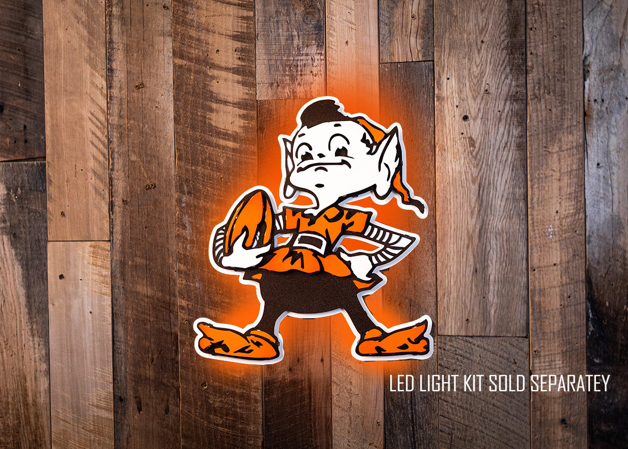 Cleveland Browns "Brownie" 3D Vintage Metal Wall Art