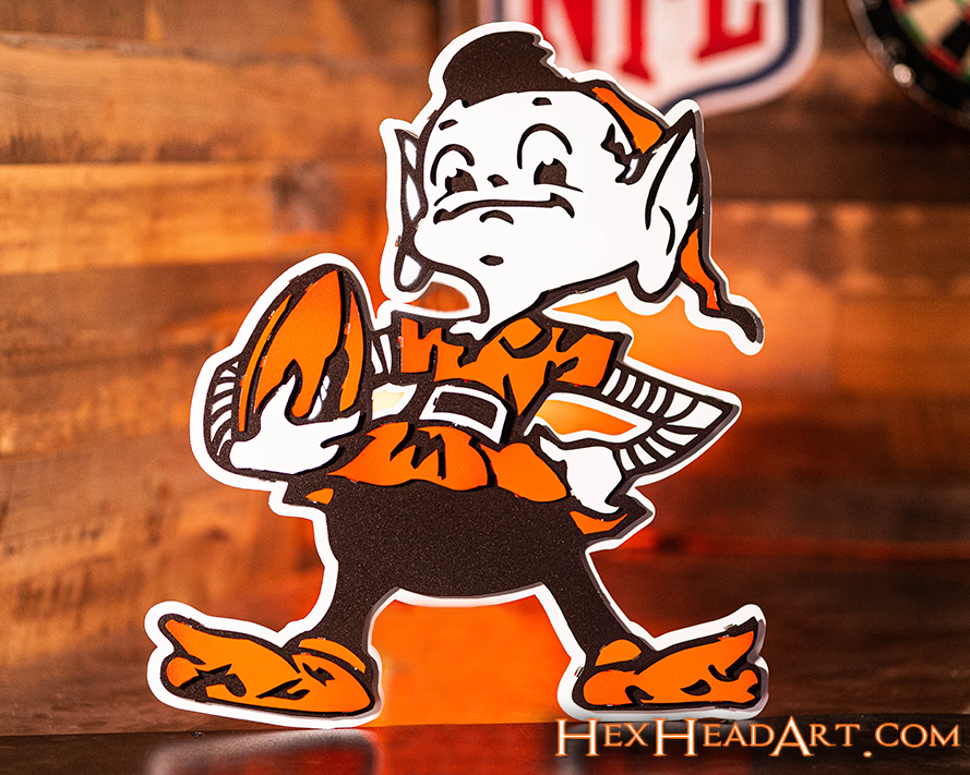 Cleveland Browns "Brownie" 3D Vintage Metal Wall Art