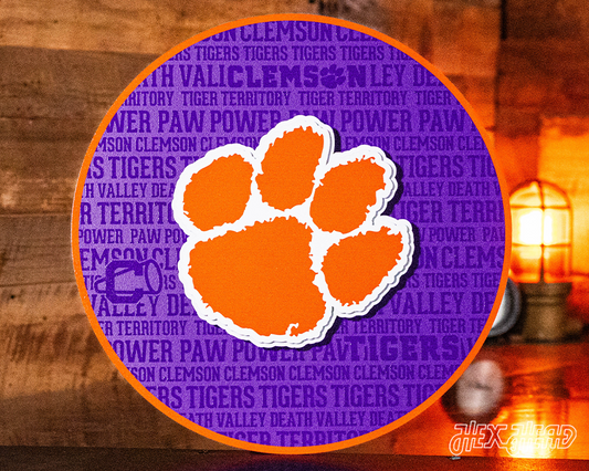 Clemson Tigers CRAFT SERIES 3D Embossed Metal Wall Art