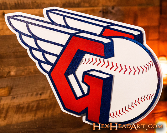 Cleveland Guardians "FASTBALL" 3D Vintage Metal Wall Art