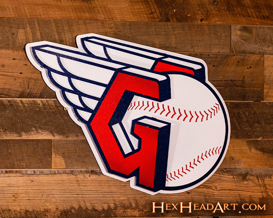 Cleveland Guardians "FASTBALL" 3D Vintage Metal Wall Art