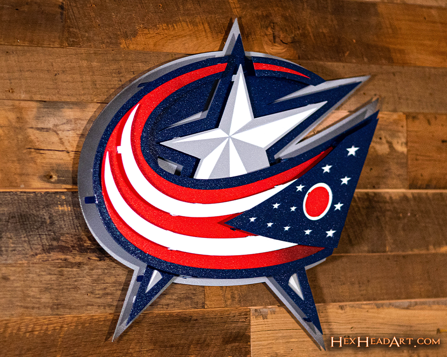 Columbus Blue Jackets NHL 3D Vintage Metal Wall Art