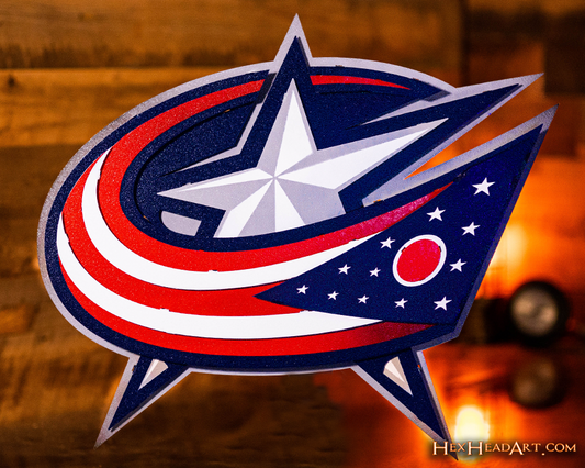 Columbus Blue Jackets NHL 3D Vintage Metal Wall Art