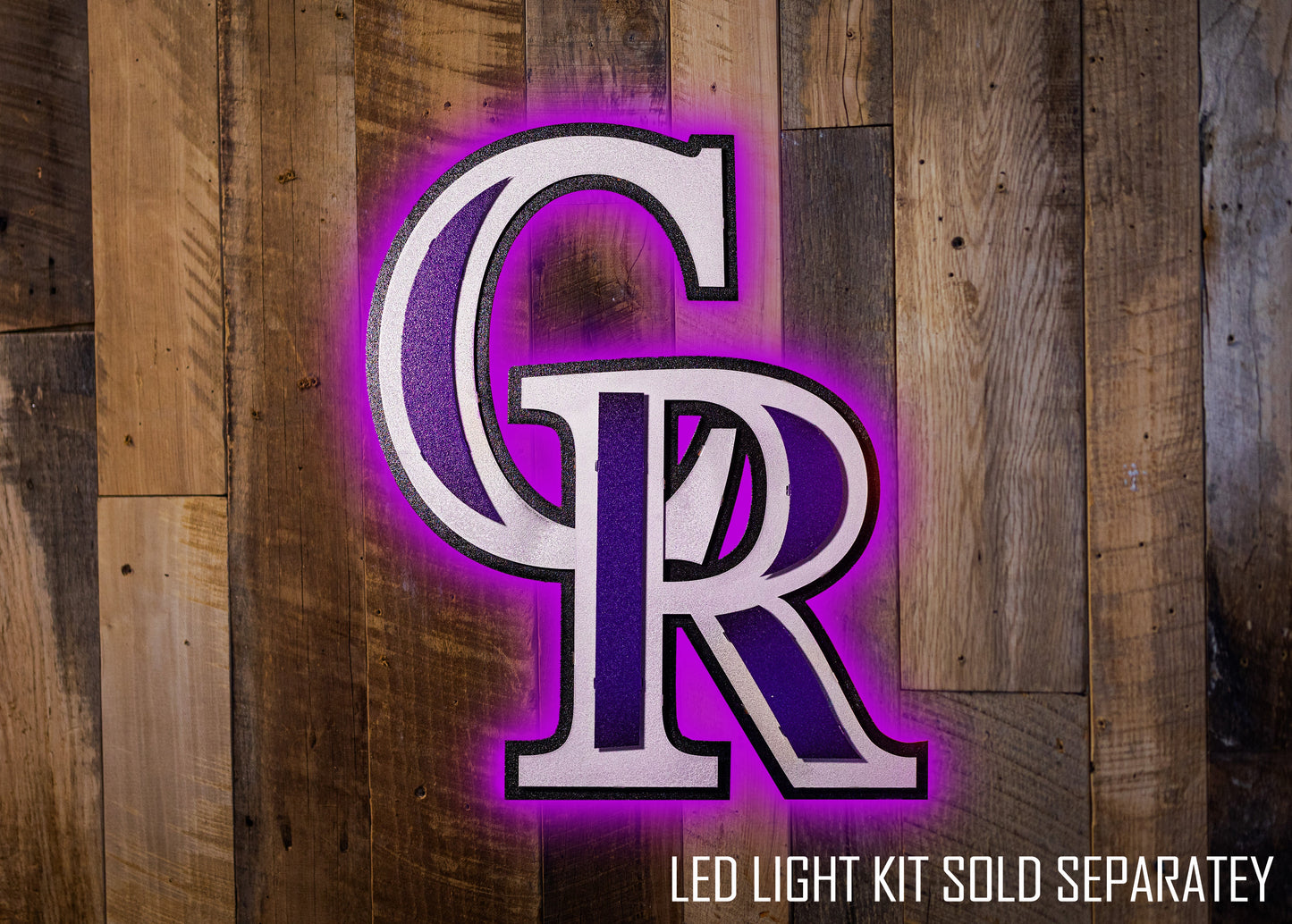 Colorado Rockies CR Logo 3D Metal Wall Art