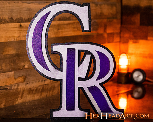 Colorado Rockies CR Logo 3D Metal Wall Art