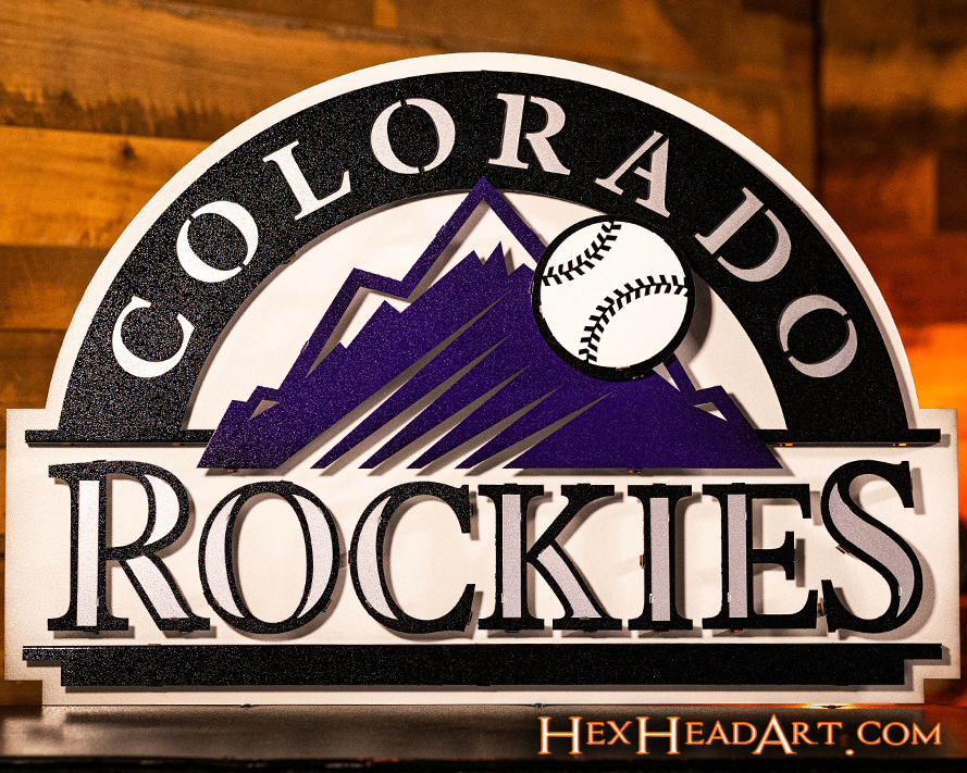 Colorado Rockies Crest 3D Metal Wall Art