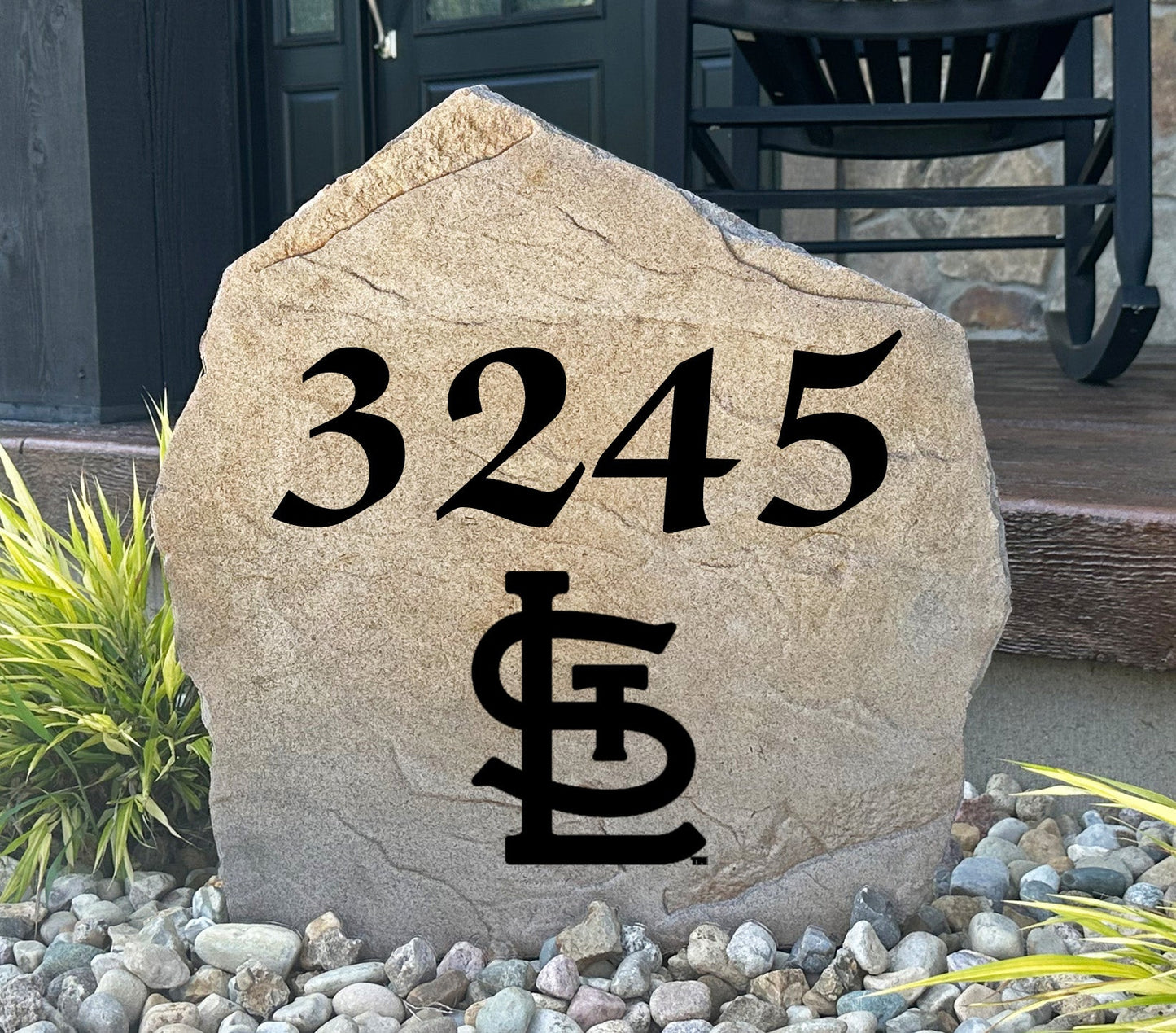 St. Louis Cardinals Design-A-Stone Landscape Art Address Stone